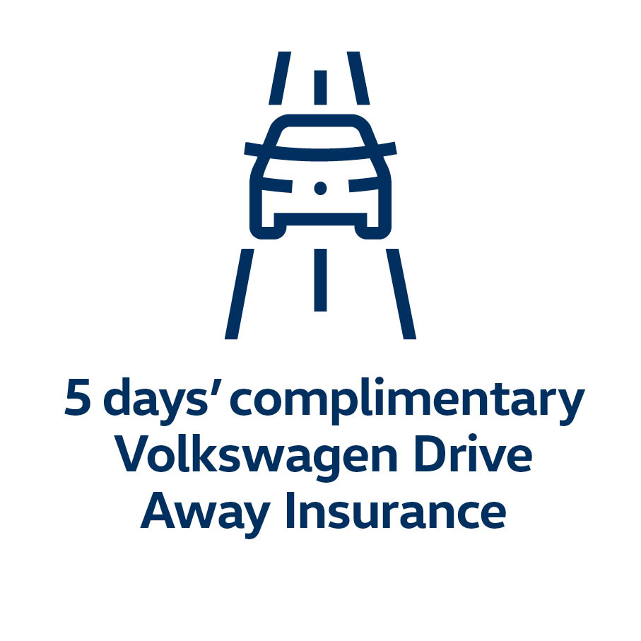 5 days' complimentary Volkswagen drive away insurance