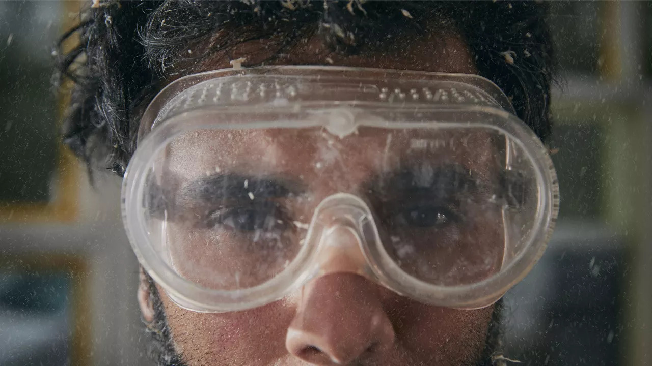 Man in goggles