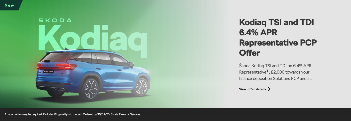 Kodiaq TSI and TDI 6.4% APR PCP Offer